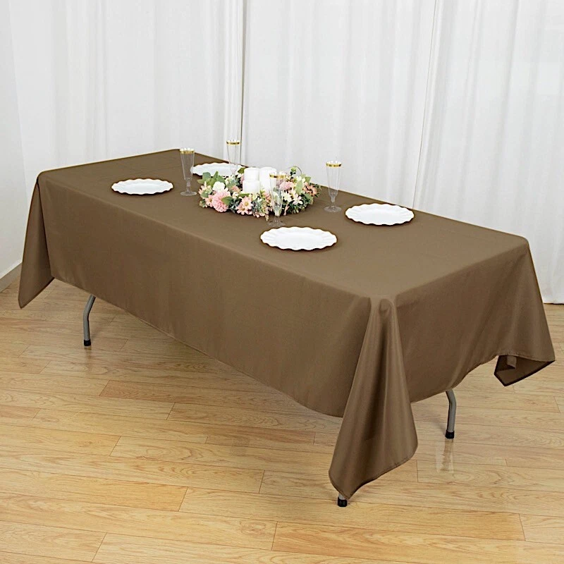 TAUPE 60x102" RECTANGLE POLYESTER TABLECLOTH Wedding Kitchen Catering Linens - Image 3 of 4