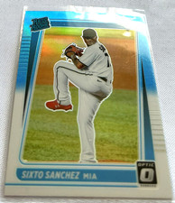 2021 Panini Donruss Optic Baseball Sixto Sanchez Miami Marlins Blue & White RC