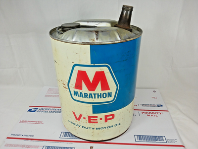 Marathon V.E.P. Metal 5 Gallon Gas Can Heavy Duty Motor Oil
