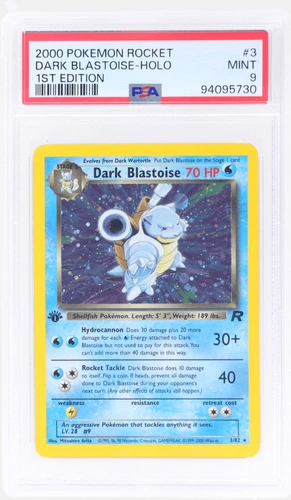 2000 Pokemon Team Rocket Dark Blastoise 1st Edition Holo #3 PSA 9