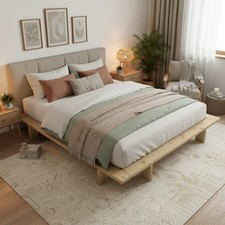 Japanbett Massivholzbett japanischer Stil Doppelbett Einzelbett Holzbett