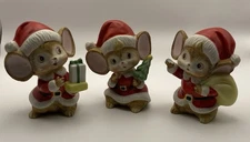 Set of 2 Homco 5405 Mice Boy has gift bag Girl small Christmas Toy Bag. See Note