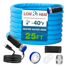 25FT Heated Rv Water Hose Camper Water Drinking Water Safe Garden Hose -40 ℉ 