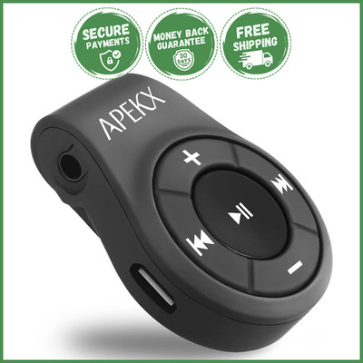 CLIP BLUETOOTH AUDIO ADAPTER APEKX Music Headphones Headset Speaker Wireless Mic