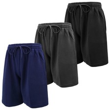 Mens Cotton Fleece Athletic Shorts  Work Out Jogger Sweat Shorts with Drawst...