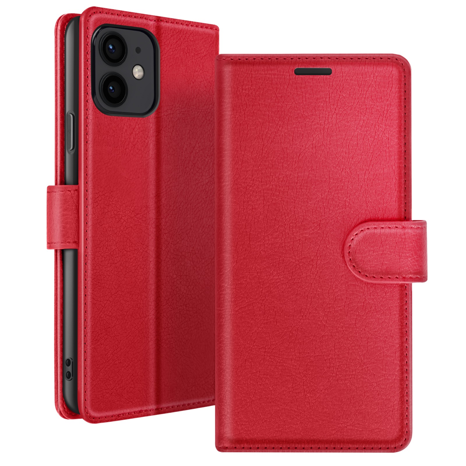 Étui iPhone 12 Mini clapet magnétique rouge protection intégrale antichoc