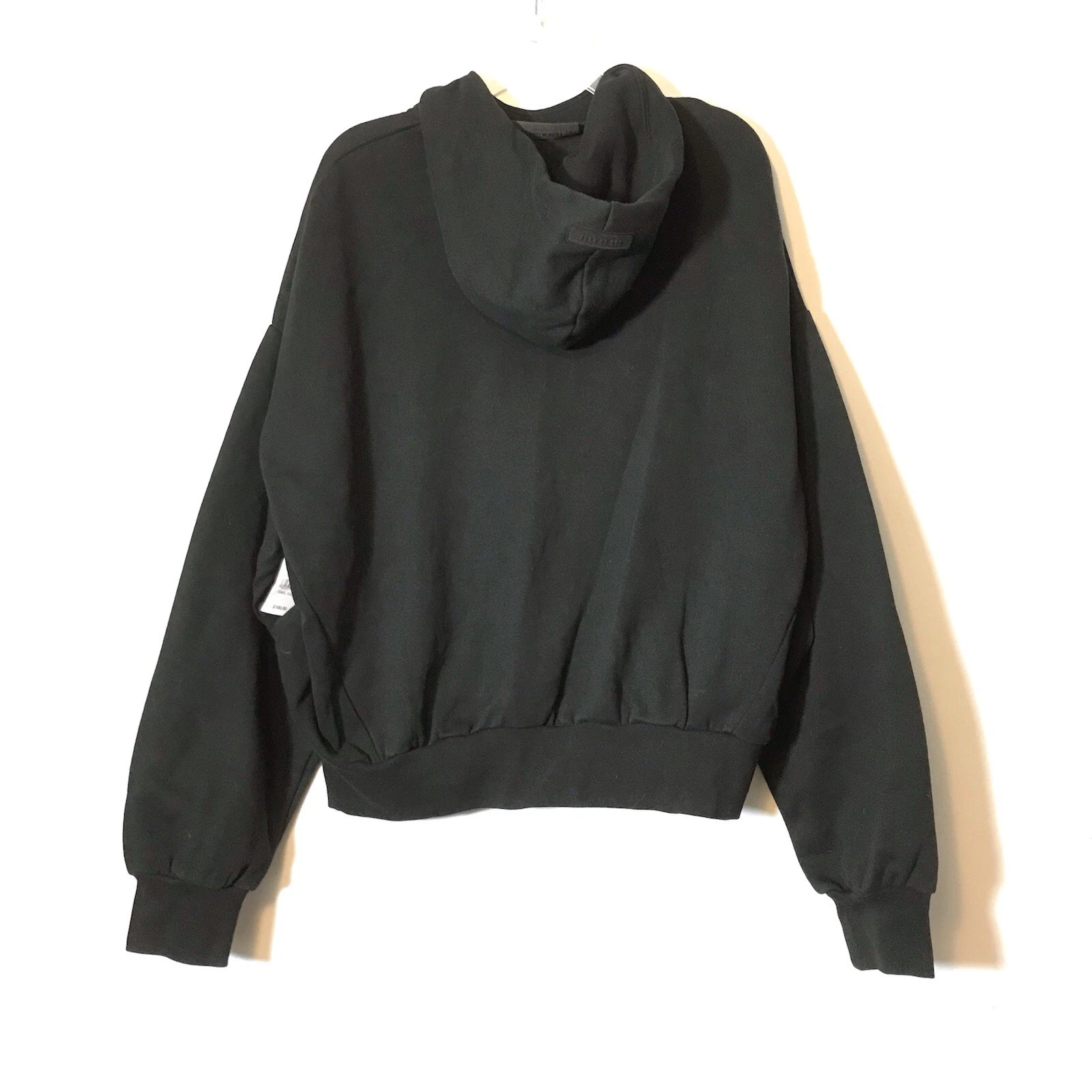 Felpa con cappuccio uomo piccola Essentials Fear Of God Jet nera oversize nuova con etichetta