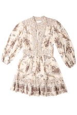 ZIMMERMANN ECRU LINEN MINI DRESS 1 UK 10