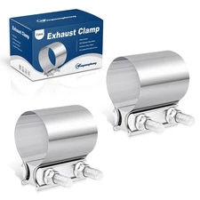 2.75 Inch Exhaust Clamp, 2 3/4 Butt Joint Band Clamp Stainless Steel Sleeve C...