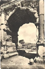 Rome Italy Colosseum From the Arch of Titus Vintage Postcard