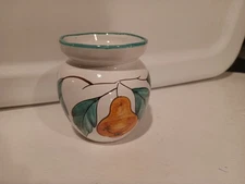 Vintage Italy Pottery Vase. Hand Painted. Light Brown Pear  3.75”  Looks Great!!