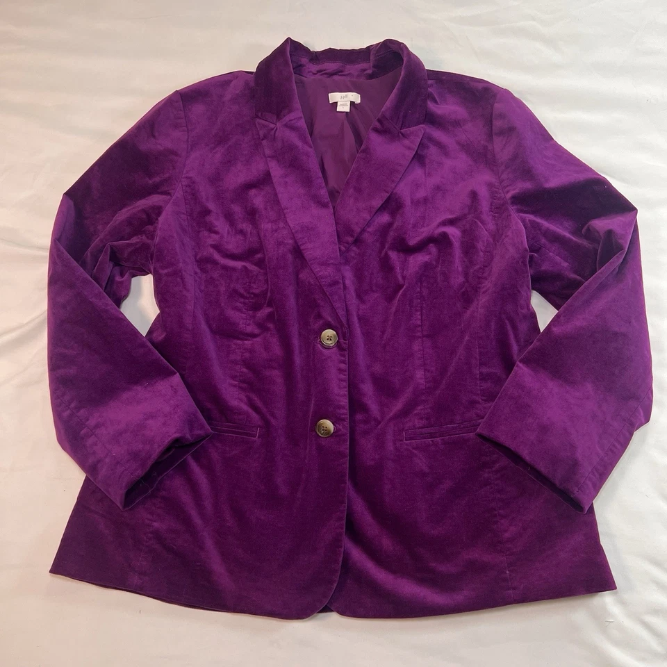 Blazer J. Jill Sugarbeet para mujer talla L púrpura terciopelo terciopelo elástico Foto 2 de 4