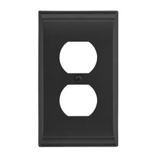 Black 1-Gang Duplex Outlet Wall Plate 1-Pack 