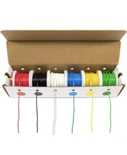 ELECTRONIX EXPRESS Hook Up Wire Kit 22 Gauge Tinned Copper 6 rolls 25ft per roll