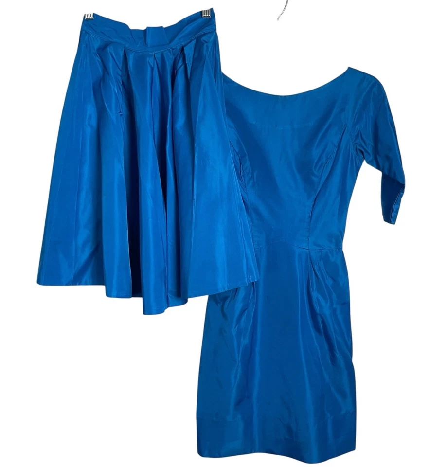 Vestido de Colección Años 50 Lorrie Deb San Francisco Para Mujer 5 Turquesa Cóctel Sobrefalda Años 60 Foto 2 de 4