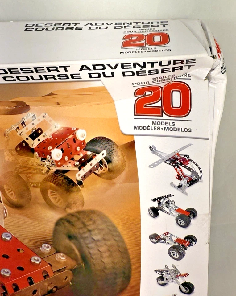 NEW Meccano Desert Adventure Set, 20 Model Building Set, 263 Pieces CRUSHED BOX - Image 3 of 4