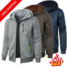 Men’s Stylish Streetwear Long Sleeve Zipper Hoodie Oversized Winter Jacket Gift