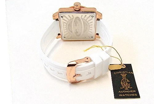 Reloj analógico Christian Audigier Queen Of Clubs para mujer FOR-201 blanco/oro rosa Foto 4 de 4
