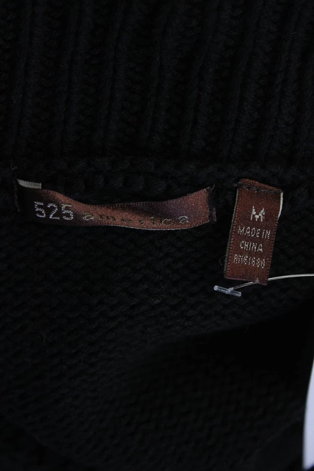 525 America, Suéter Pullover Mujer Negro Manga 3/4 Algodón-Acrílico Talla M Foto 4 de 4