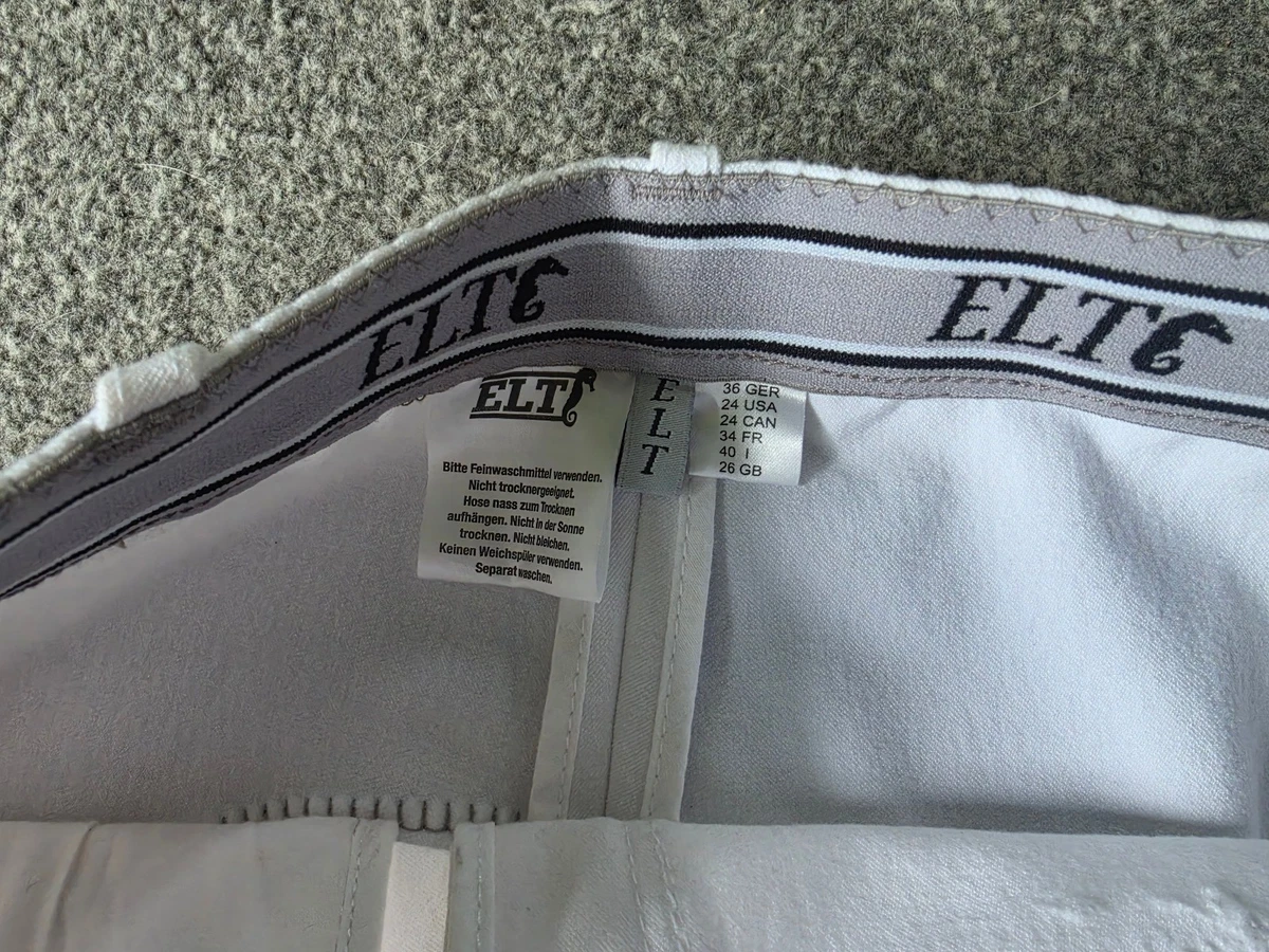 ELT Reithose "Micro" mit Vollbesatz Damen weiß/grau Turnier Gr. 36 NEU