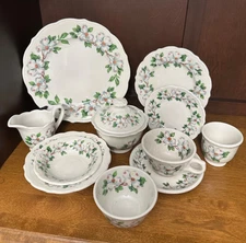 Syracuse China Dinner Set Porcelain Dogwood Restaurant Ware USA Vintage *Choice*