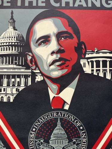 Shepard Fairey Obama Official Be The Change Art Print Offset 24x36 Obey Giant - Picture 2 of 8
