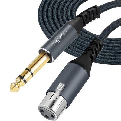 Twozoh XLR Buchse auf 6,35 mm TRS Kabel1M, Geflochtenes Klinke Stereo 6,35 mm