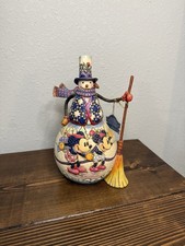 Jim Shore: Old Fashioned Holiday - Disney Mickey Minnie Mouse Christmas Snowman
