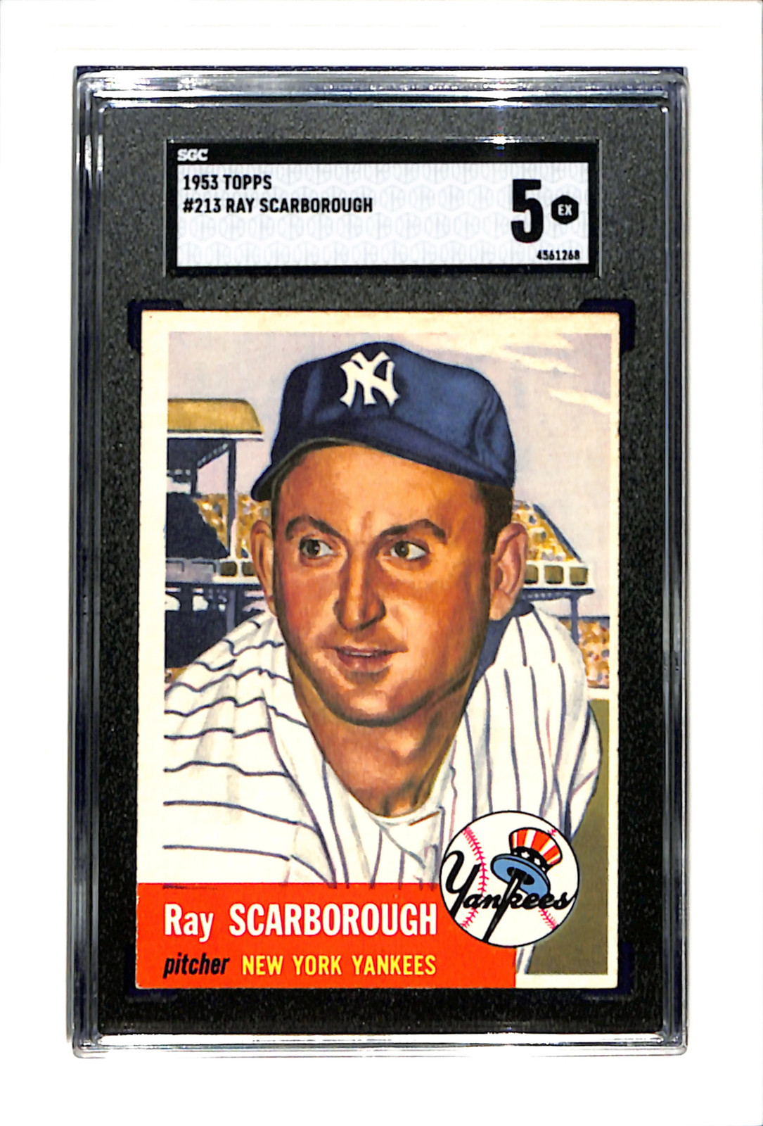 1953 Topps #213 Ray Scarborough - New York Yankees SGC 5 SN 4561268