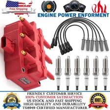 For 2007-11 Jeep Wrangler 3.8L Ignition Coil & IRIDIUM Spark Plugs & Wire UF305