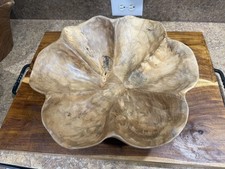 Organic Teak Wooden Bowl 15  wide Hand-Carved Reclaimed 500 year old wood