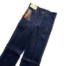 Vintage 1970s Wrangler Spear It Boot Flare Corduroy Slim Navy Blue Student 27x36