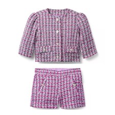Janie and Jack purple tweed jacket 4T , shorts 3T set