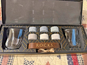 R.O.C.K.S. Whiskey Chilling Stones The Original Set of 6 Granite Multicolor