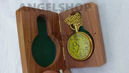 Watch Elgin vintage pocket Collectible Antique Brass Pocket Watch W/ Box GIFT