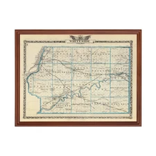 Old Map of Whiteside County, IL 1876 - Vintage Illinois Art