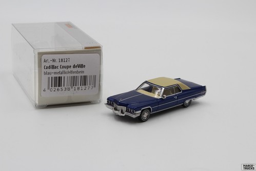 Brekina Cadillac Coupé de Ville, blue/beige No. 18127 1:87 /BRN1209
