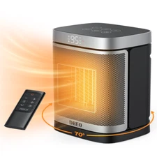 "High-Quality Home Space Heater with Remote Control, 70° Oscillation, 1-12H Time