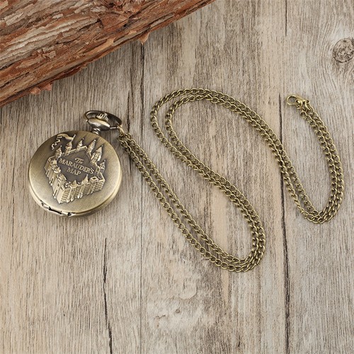 Harry Potter Pocket Watch Marauder's Map + Pouch and Box - Picture 3 of 4