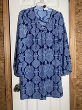 Blue & white lace up Print Dress Size 4/6/8 Easter