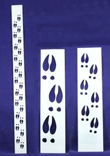 Deer Hoof Tracks- 3 Pc Set- Stencils -14 mil Mylar Painting/Crafts/Borders