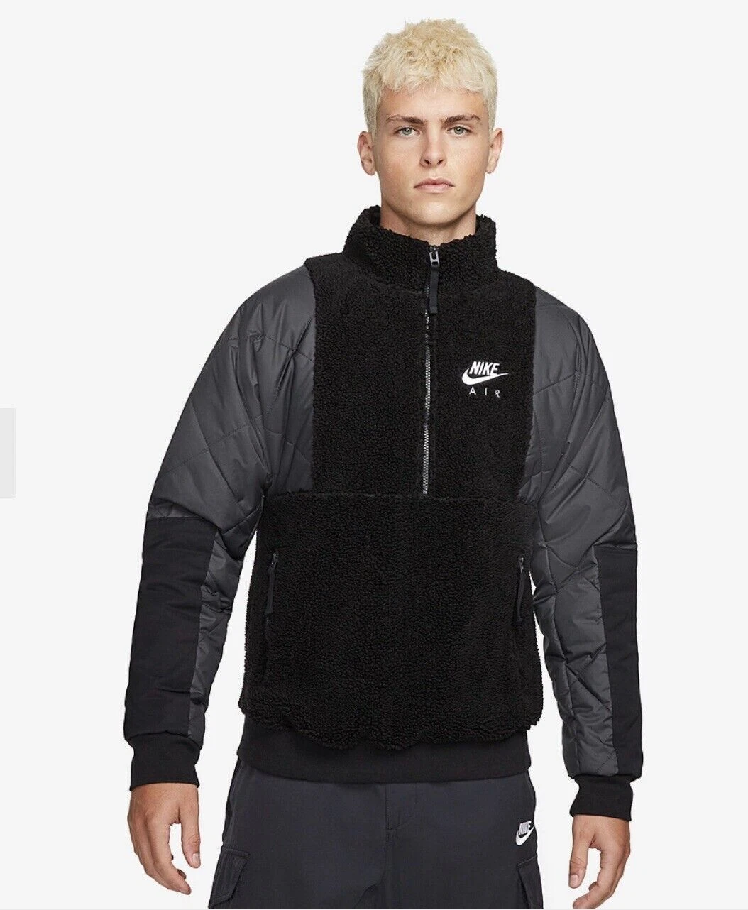 Nike Air Winter 1/2 Zip MM Top Black Gray Size S NEW WITH TAGS!