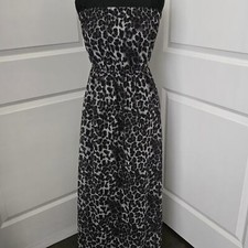 Women's Forever 21 Animal Print Strapless Elastic Waist Lined Maxi Dress Size M