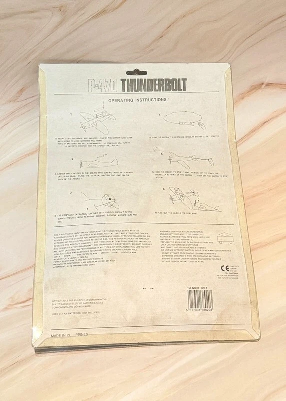 Avión Batería DY Toy P-47D Thunderbolt 1994 Vintage | Raro Coleccionable Nuevo Foto 4 de 4