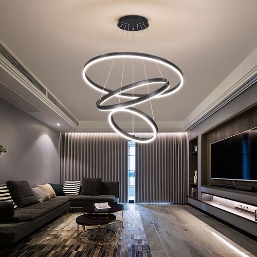 LED Acrylic Pendant Light Kitchen Black Lamp Ceiling Bar Chandelier Living Room - 第 1/12 張圖片