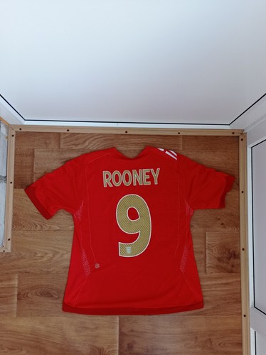 Maillot Extérieur Umbro Angleterre 2006-2008 - Rouge - Taille Large - Rooney 9
