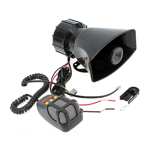 MIC Speaker 5 Sounds Car Vehicle Truck Van + 12V Air Horn Siren Megaphone Loud - Picture 4 of 8