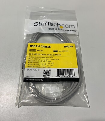 StarTech USB2HABM10 10ft USB 2.0 Cable USB A to Mini B *NEW*