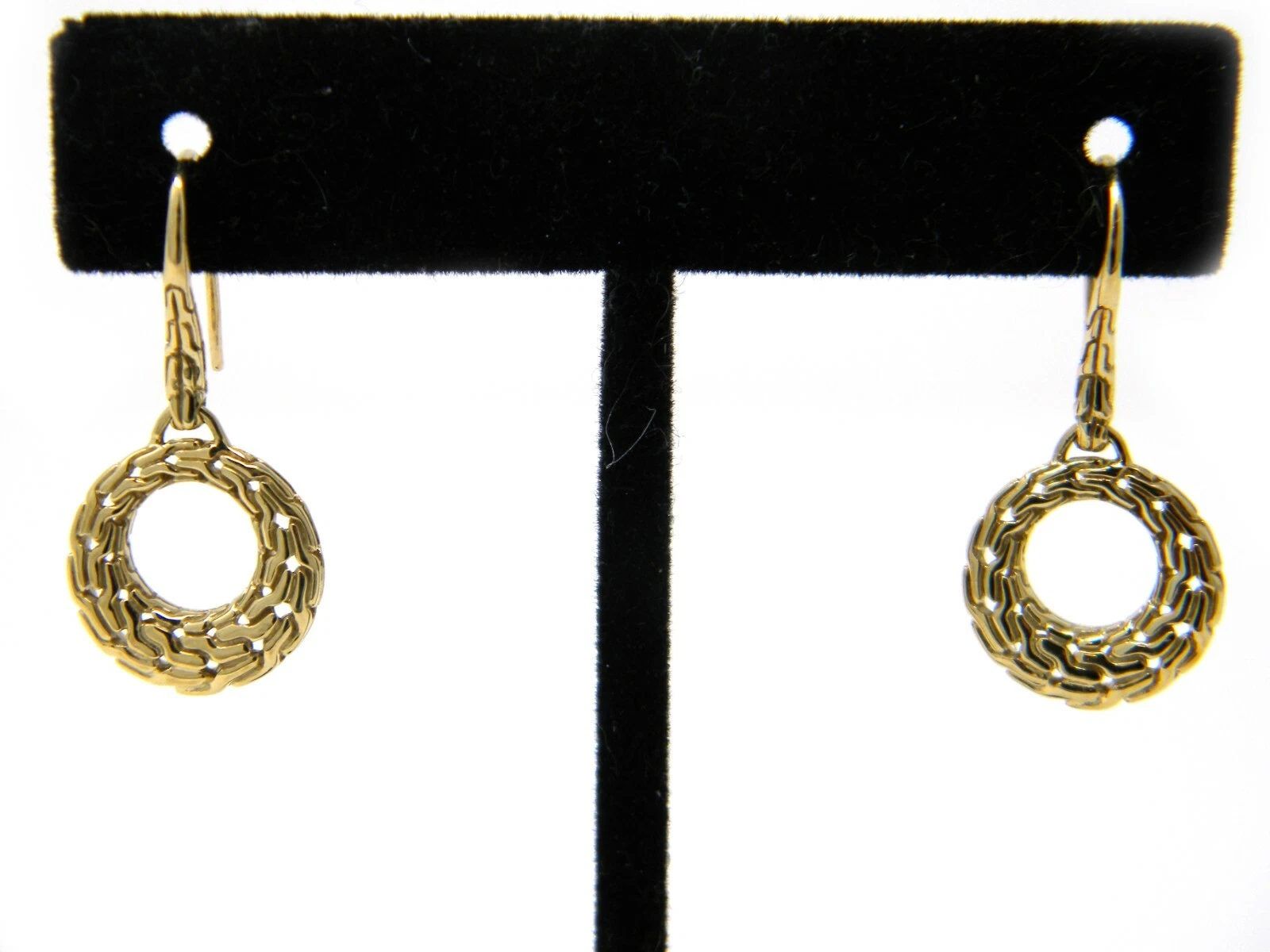 John Hardy Classic Chain 18k Yellow Gold Small Round Earrings NWT
