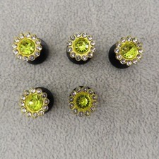 BRIGHT YELLOW Rhinestones Shoe Charms for Shoes Wristbands Set of 5 Bling Luxury